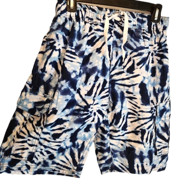 Kanu Surf Men's Swim Trunks Sz: Small, blue white tie dye, pockets,  summer fun! - Picture 1 of 9